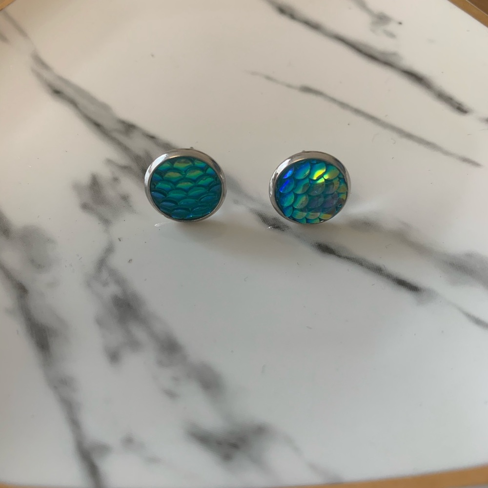Aqua Mermaid Studs